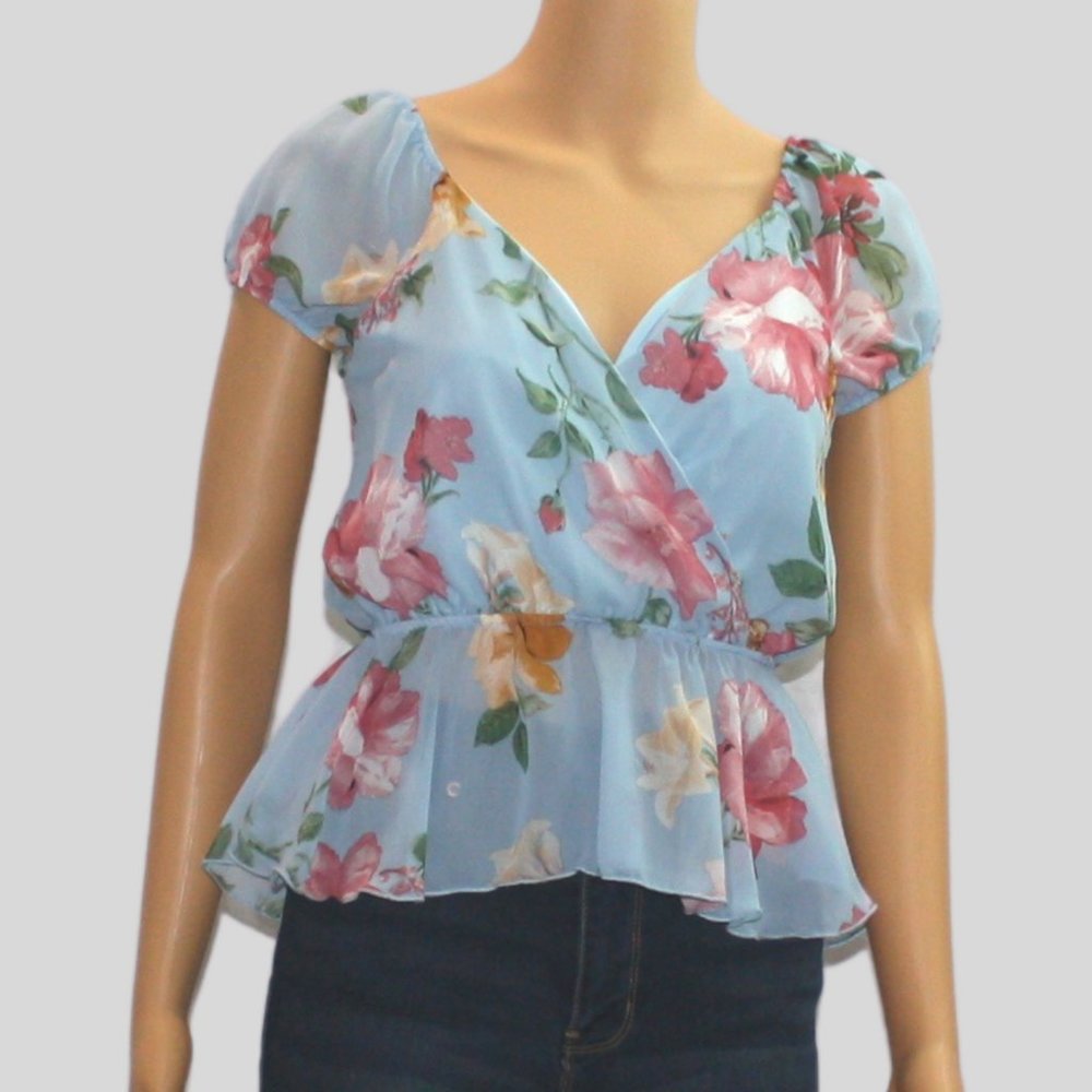 Light Blue Floral Top